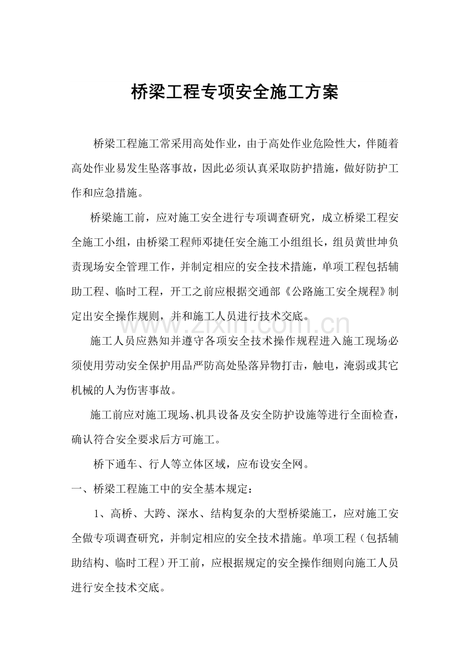 桥梁工程专项安全施工方案.doc_第1页