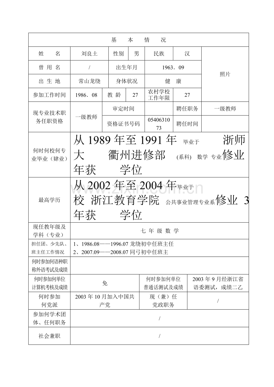 表7中小学教师职称职务评审表16开供中小学教师系列使用.doc_第3页