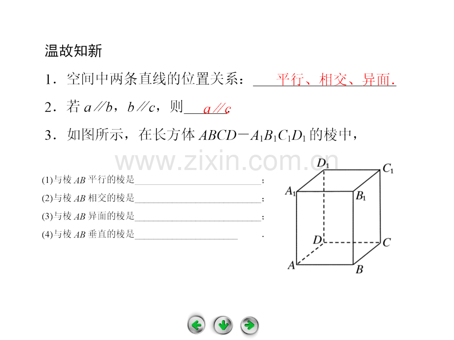 高一数学必修2空间中直线与平面之间的位置关系和平面与平面之间的位置关系.pptx_第2页