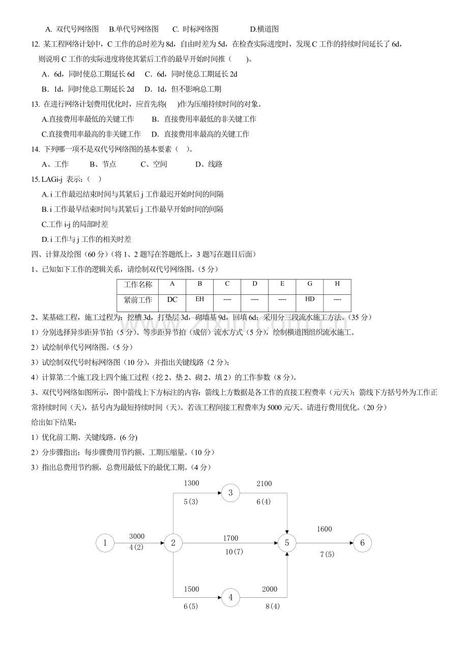 建筑施工组织设计则测卷模拟试卷带答案8.doc_第2页