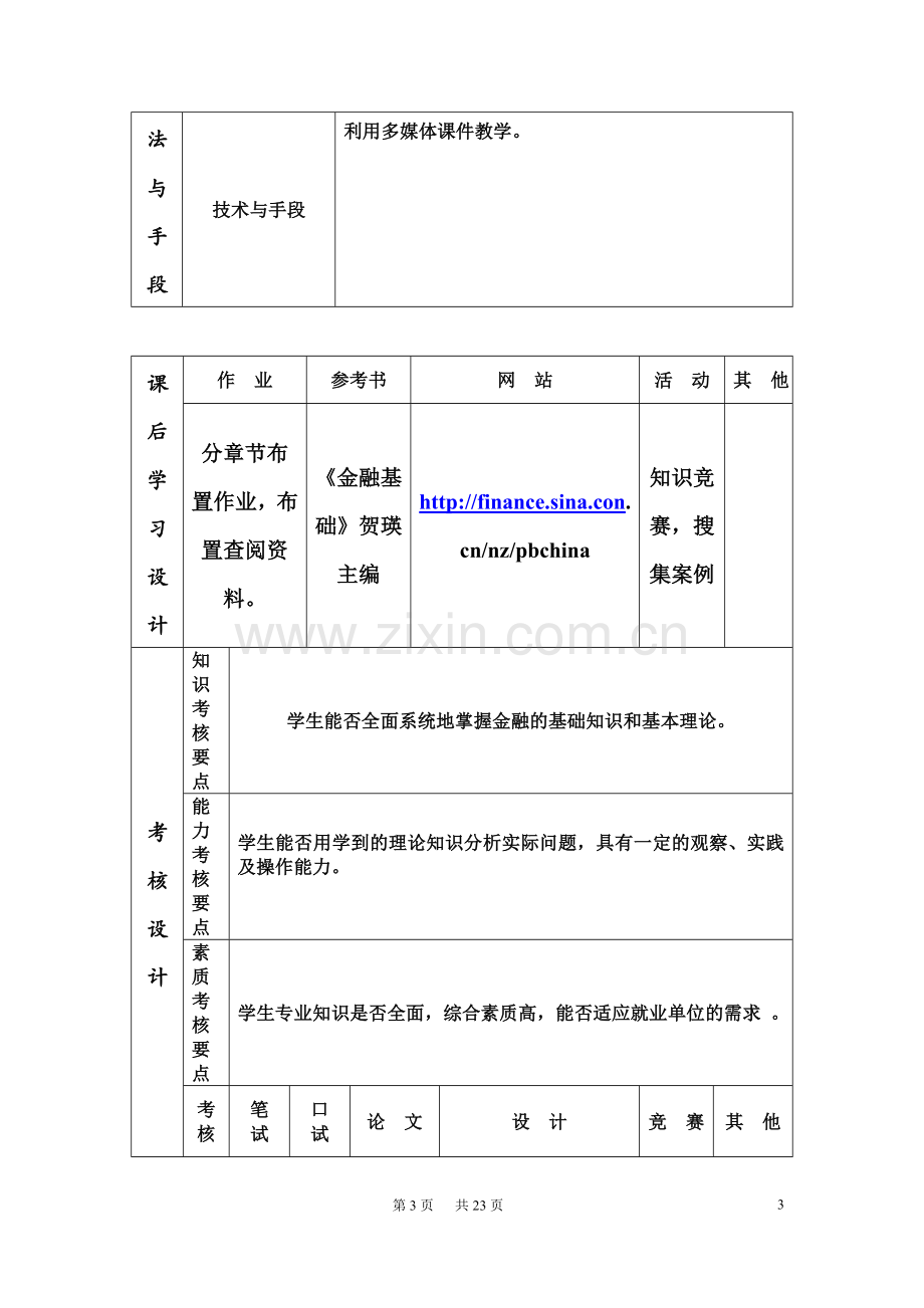 金融基础-教学大纲-.doc_第3页