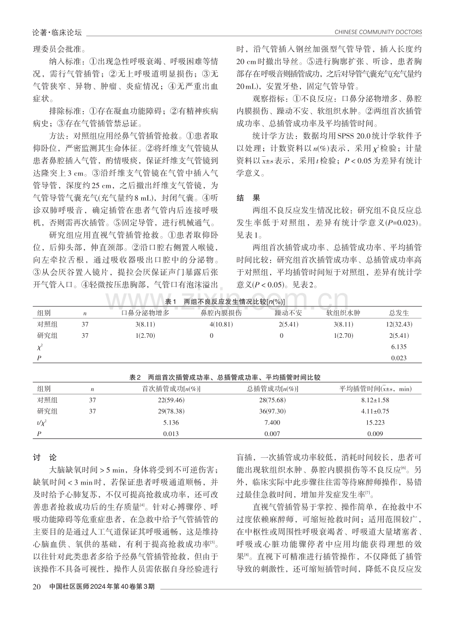 直视气管插管抢救危重症患者的效果分析.pdf_第2页