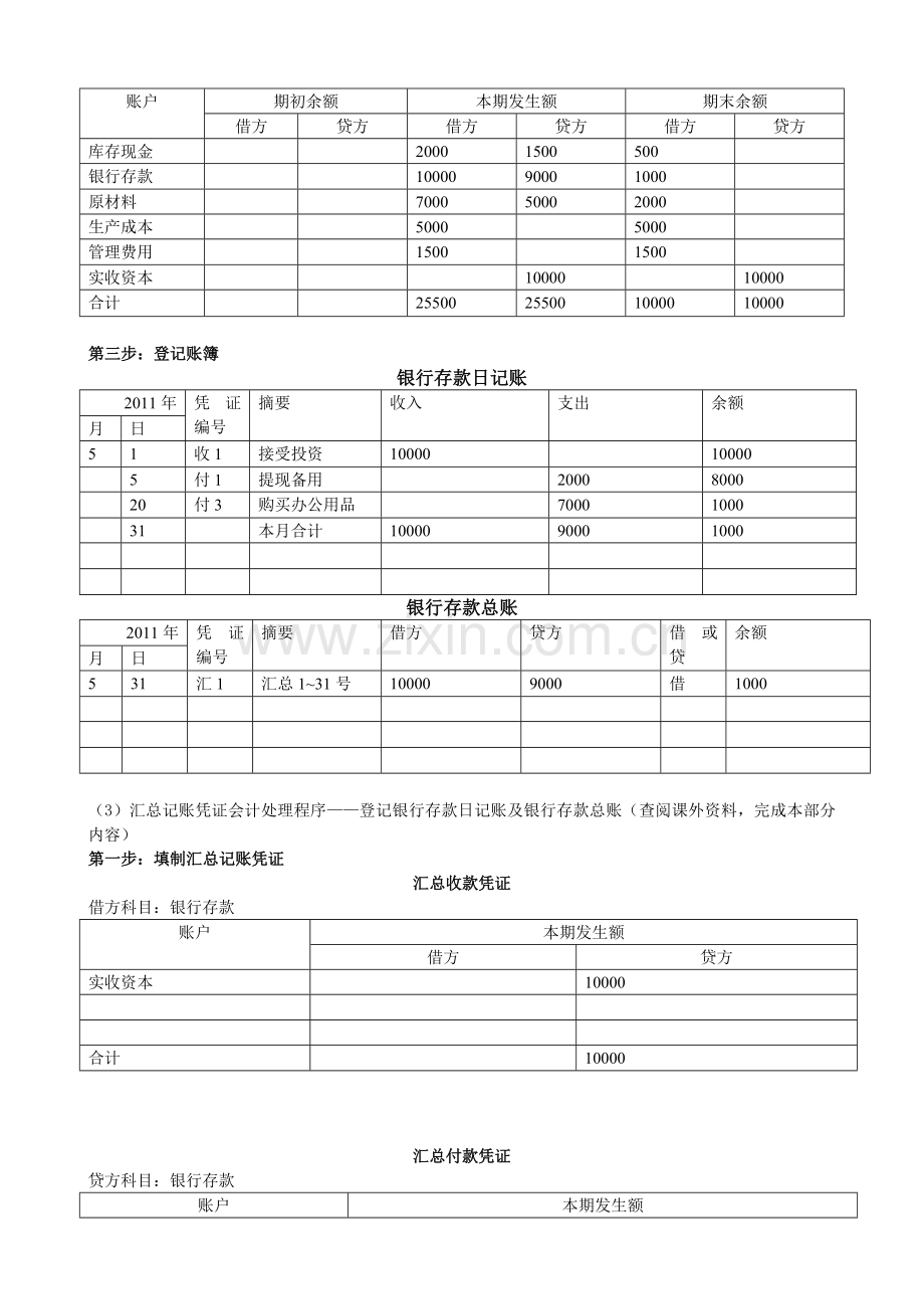 项目十----应用会计处理程序参考答案.doc_第3页