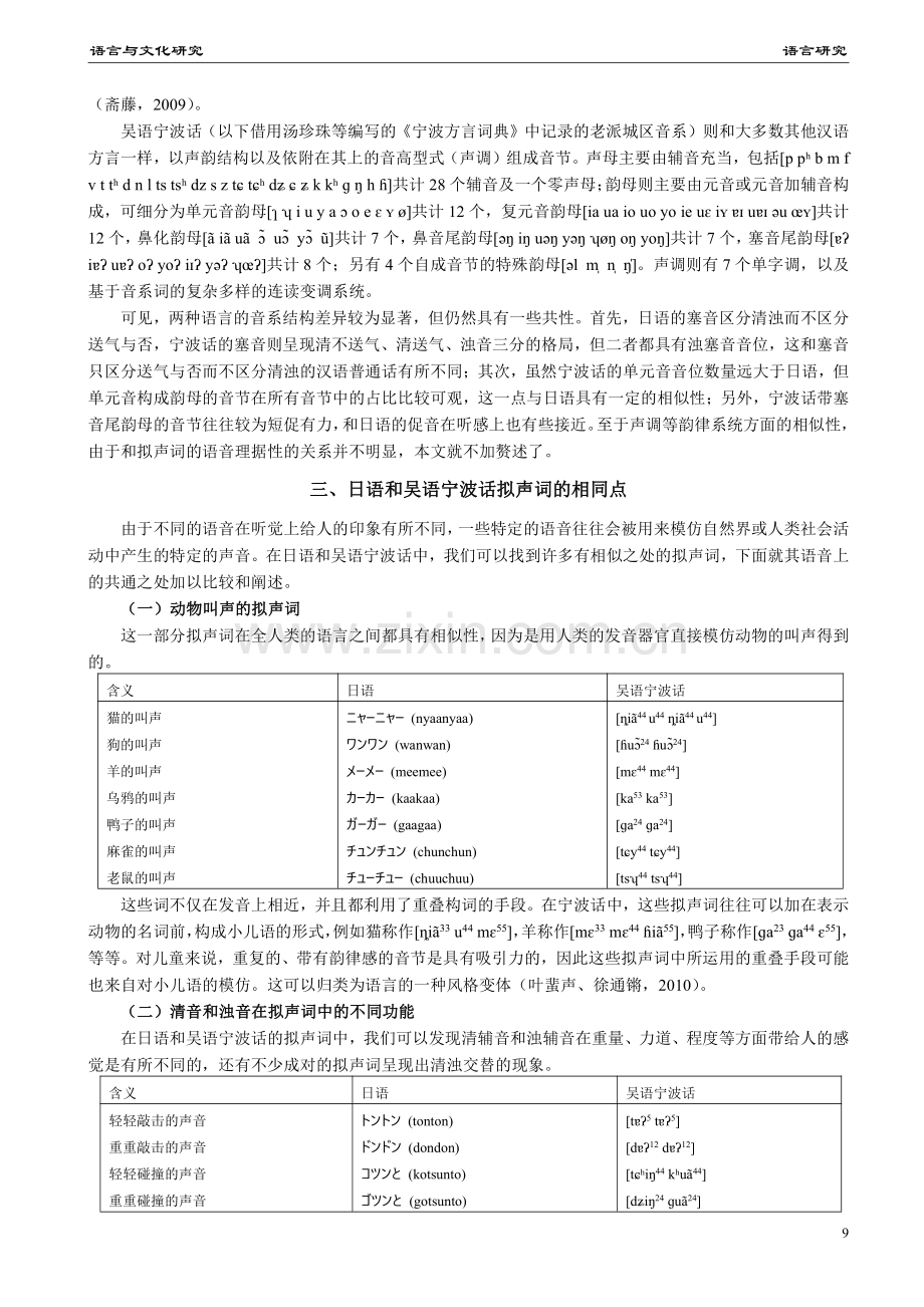 从语音理据性角度试析日语与吴语宁波话拟声词的异同.pdf_第2页