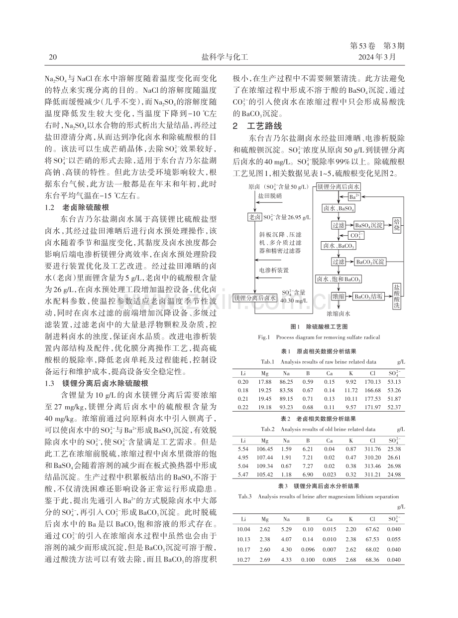 关于东台吉乃尔盐湖卤水脱硫工艺研究.pdf_第2页