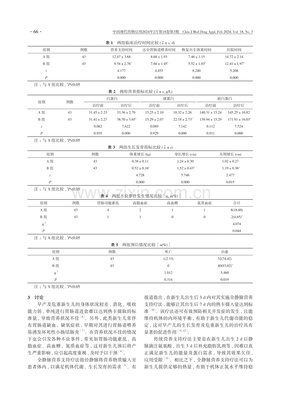 全静脉营养支持疗法治疗早产及危重新生儿的疗效评价.pdf_第3页