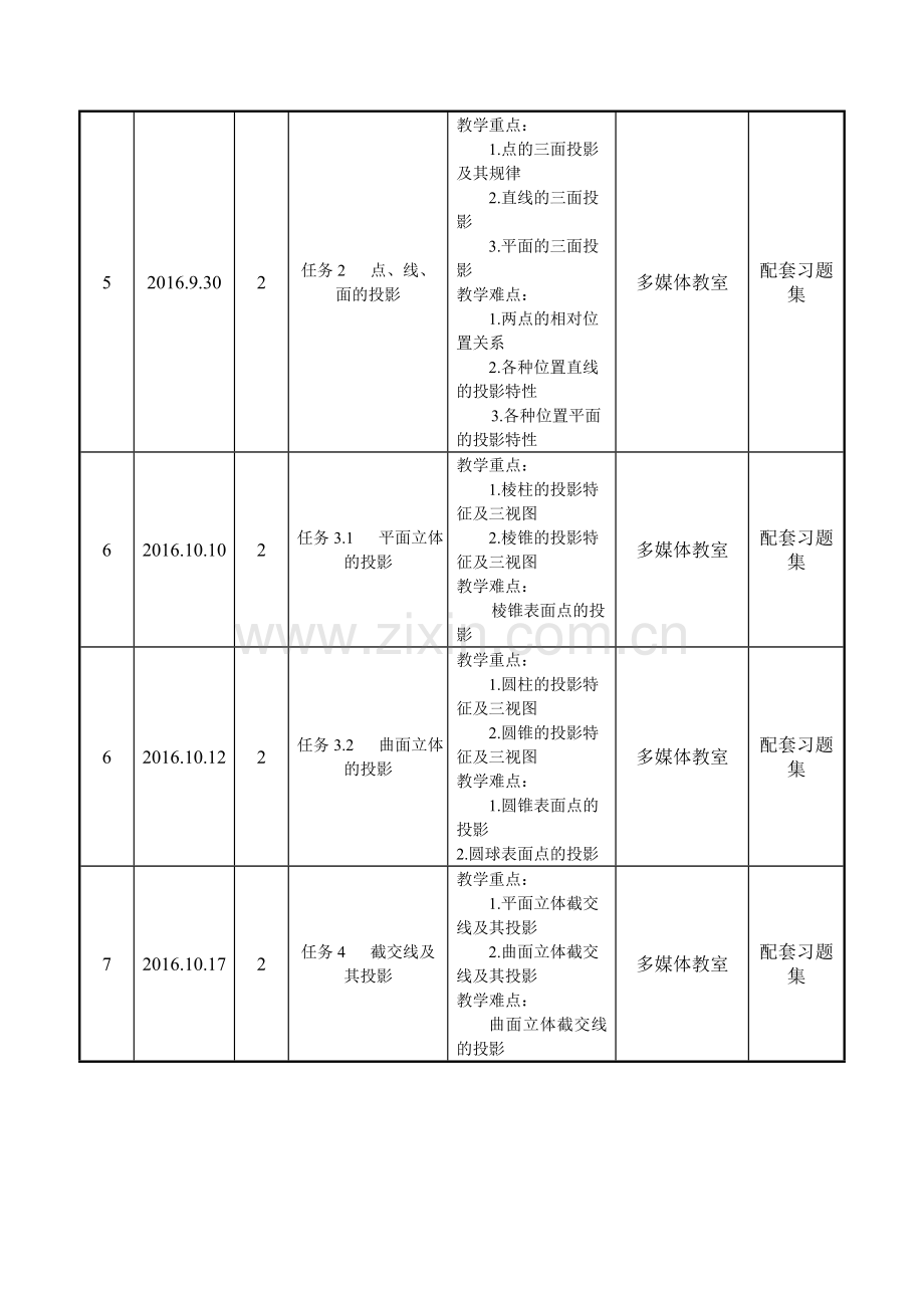 《机械制图》教学日历.doc_第3页