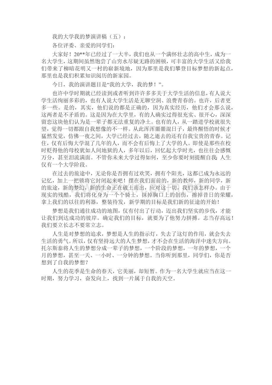 我的大学我的梦演讲稿发言稿致辞演讲致词演讲稿5篇.docx_第3页