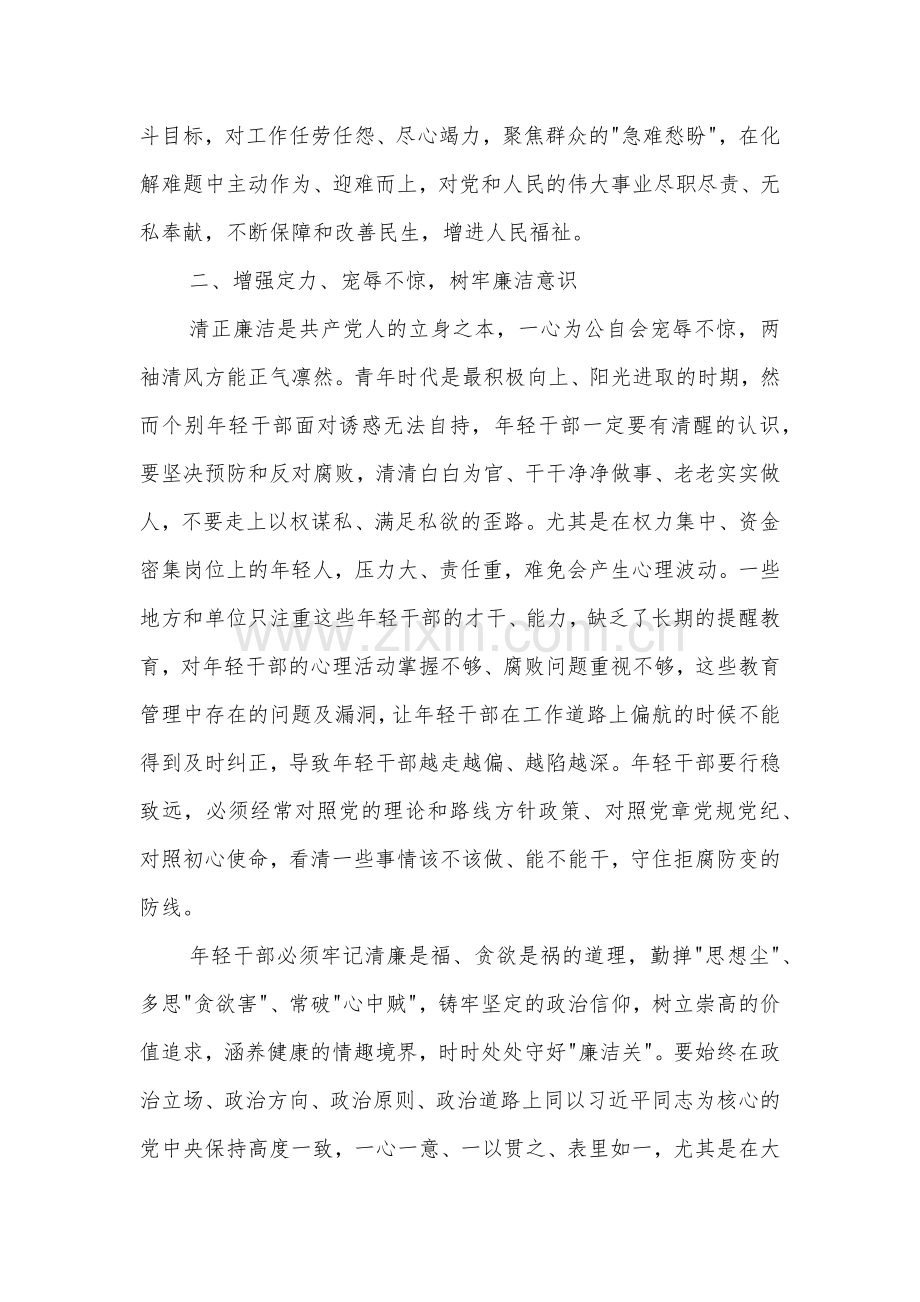 青年干部党纪学习教育交流发言提纲2篇.docx_第3页