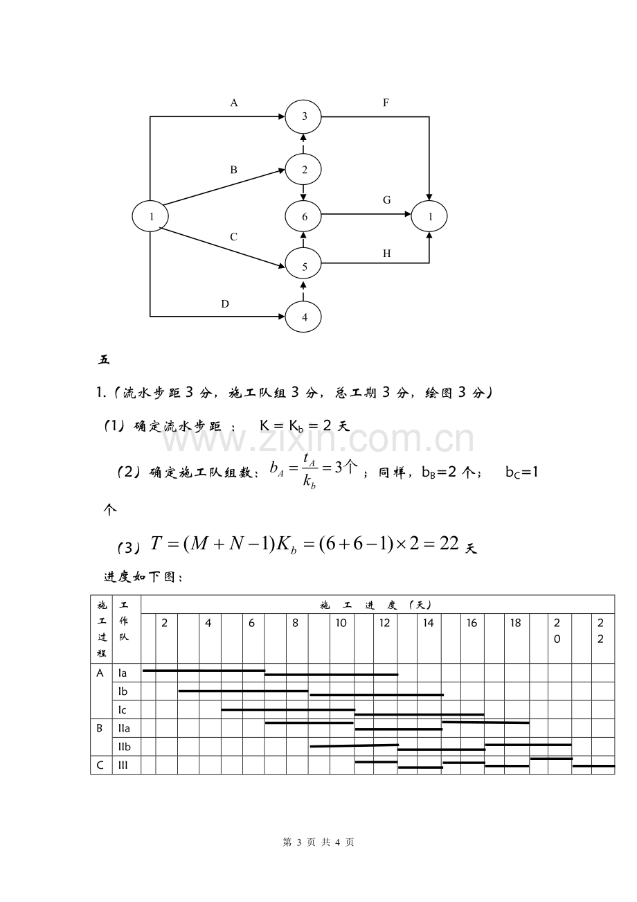 施工组织试题库-10套试卷及答案4.2参考答案.doc_第3页