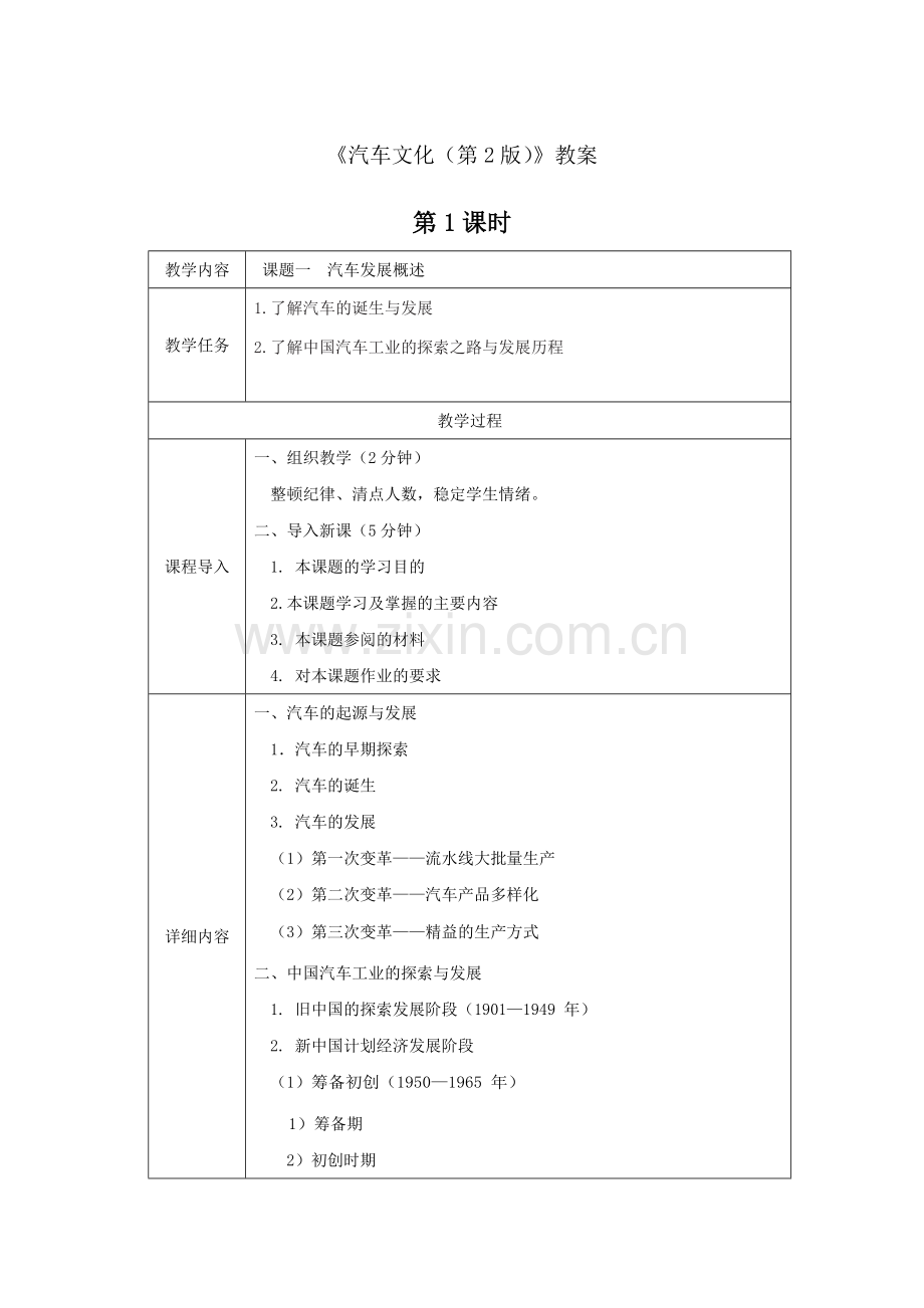 《汽车文化(第2版)》全套教案-授课电子教案-整本书电子讲义-教学讲义.docx_第1页