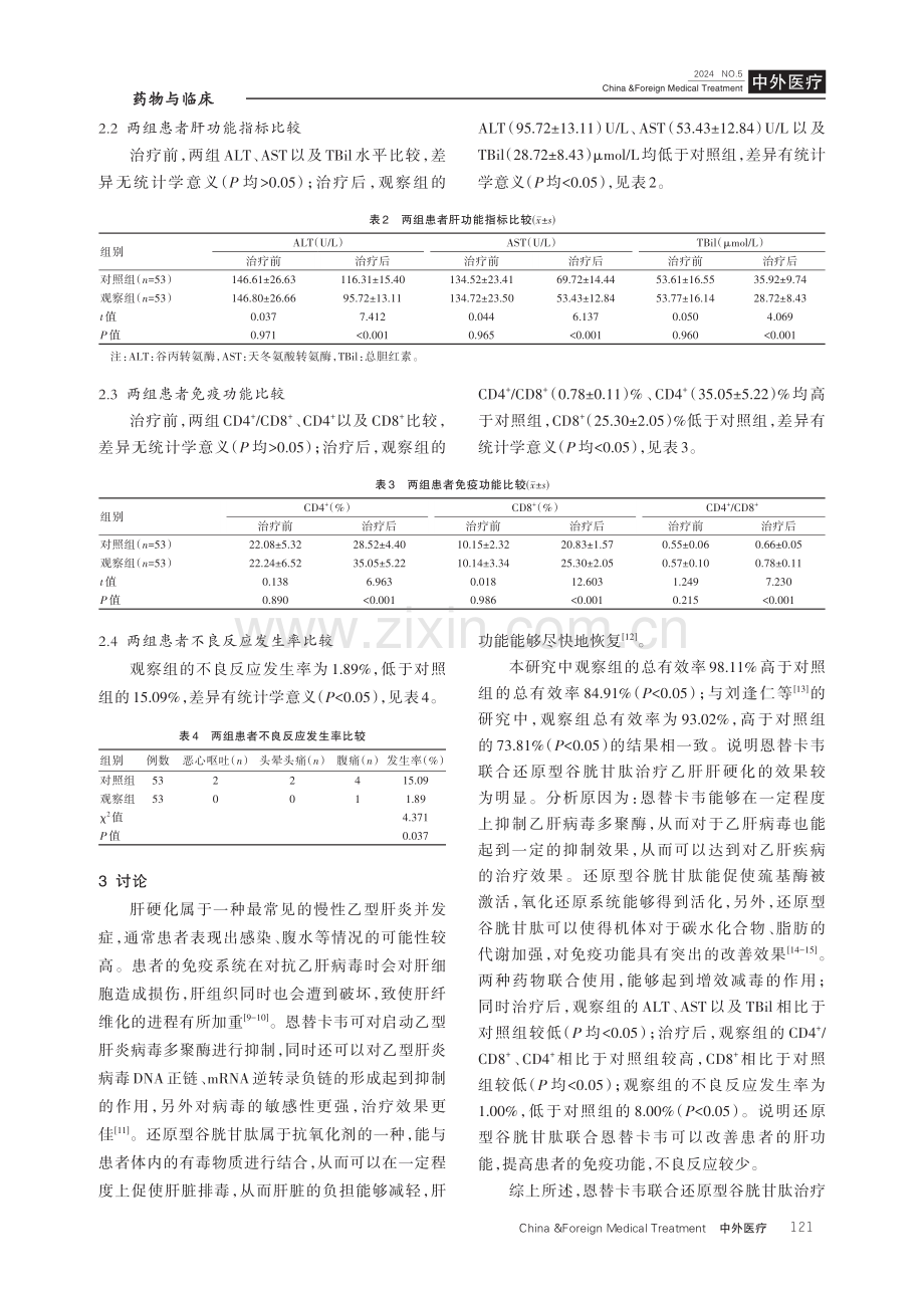 恩替卡韦联合还原型谷胱甘肽治疗乙肝肝硬化的效果分析.pdf_第3页