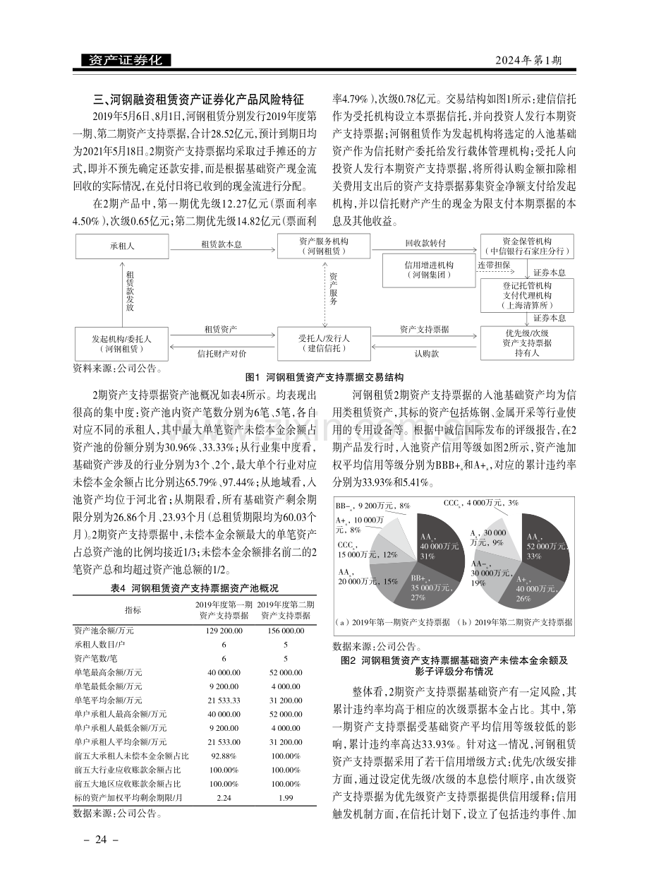 河钢租赁资产证券化产品发行情况及信用风险分析.pdf_第3页