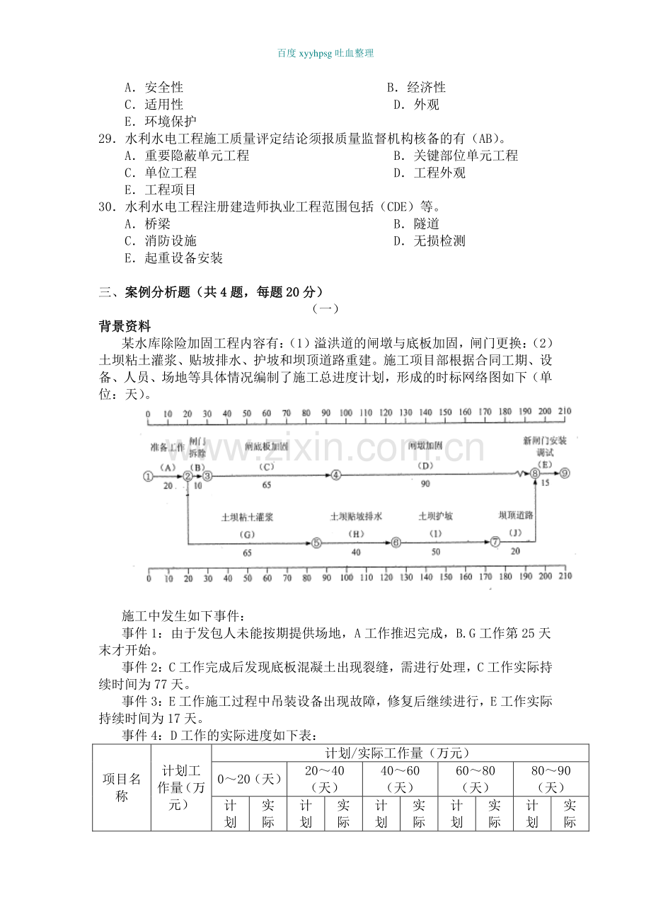 2011年二级建造师《水利水电工程管理与实务》考试真题及答案.doc_第3页