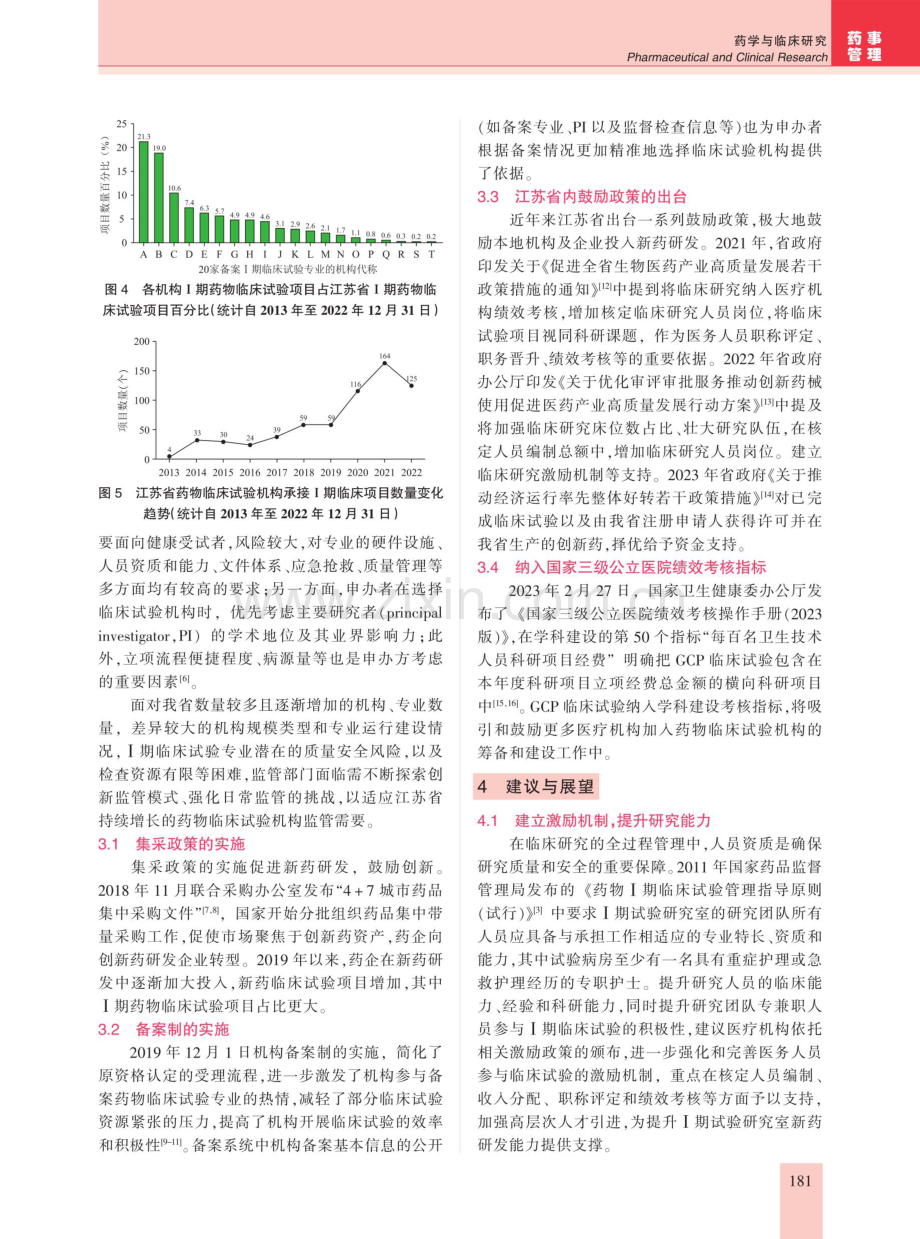 江苏省药物临床试验机构Ⅰ期药物临床试验专业发展现状分析.pdf_第3页