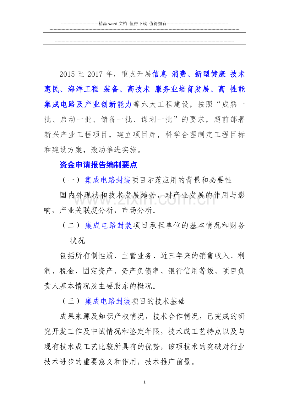 新兴产业重大工程包-集成电路封装项目资金申请报告.doc_第2页