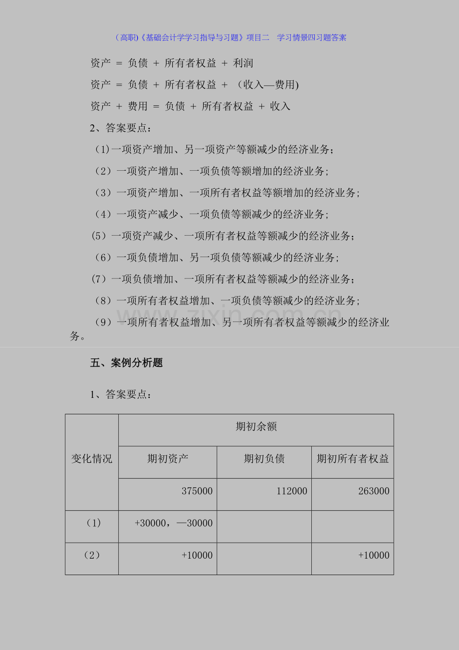 (高职)《基础会计学学习指导与习题》项目二--学习情景四习题答案.docx_第2页