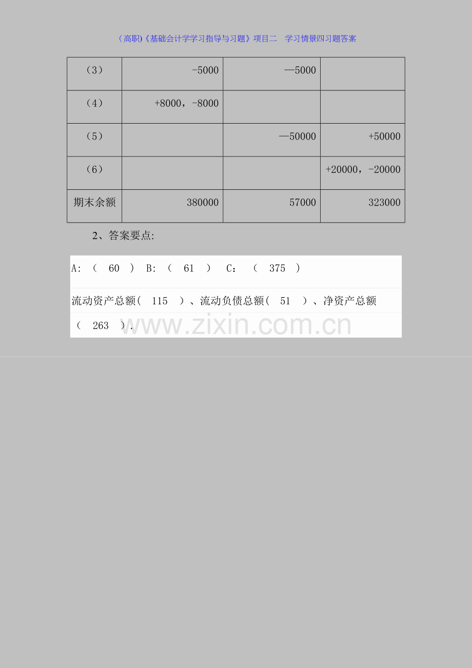 (高职)《基础会计学学习指导与习题》项目二--学习情景四习题答案.docx_第3页