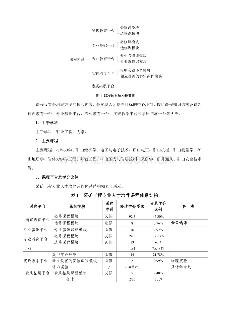 采矿工程专业培养方案(2013修订版).doc_第3页