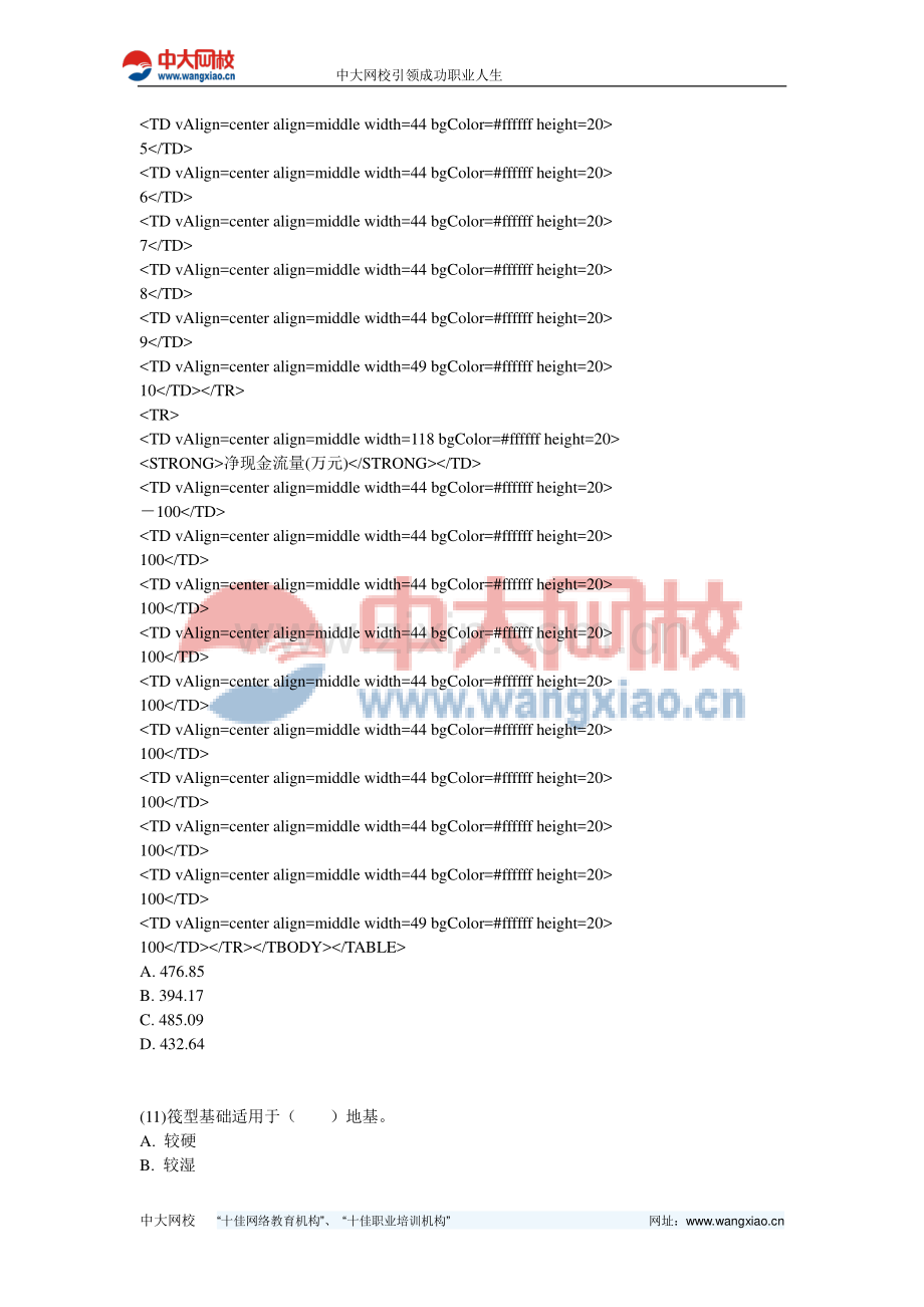 2009年资产评估师考试《建筑工程评估》模拟题(四)-中大网校.doc_第3页