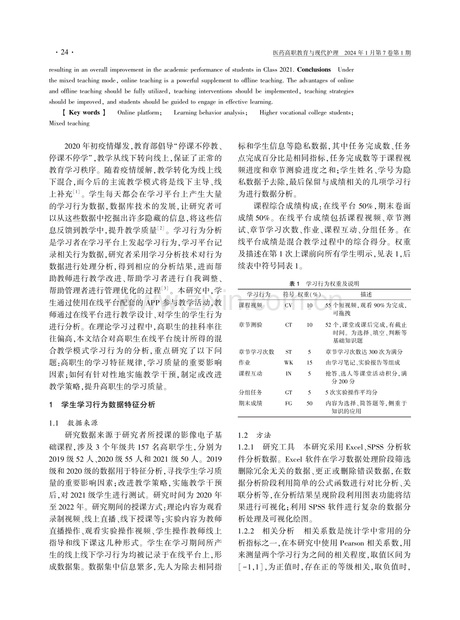 混合教学模式下学生学习行为特征分析及提升策略研究.pdf_第2页