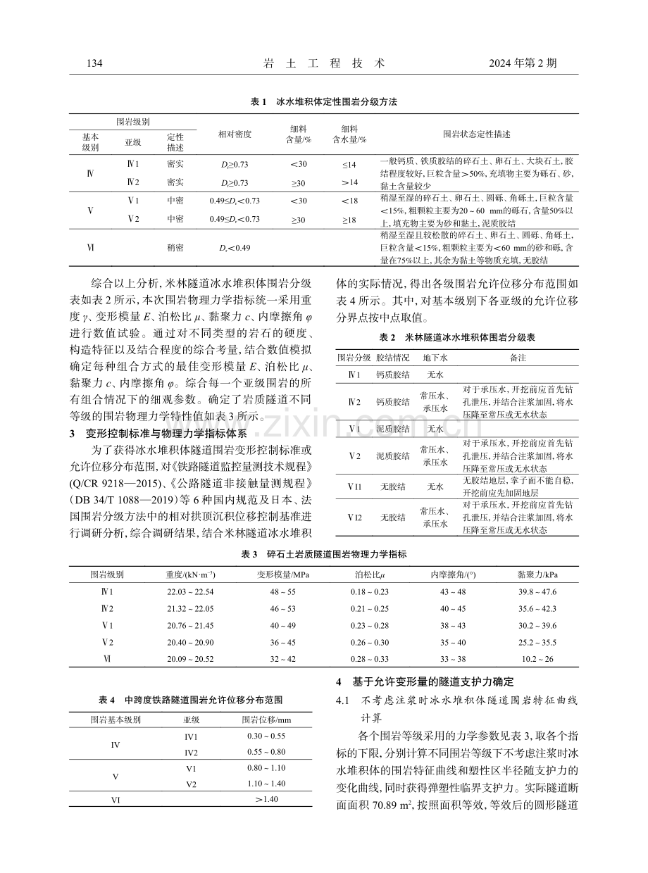 冰水堆积体隧道围岩分级与支护力确定方法.pdf_第3页