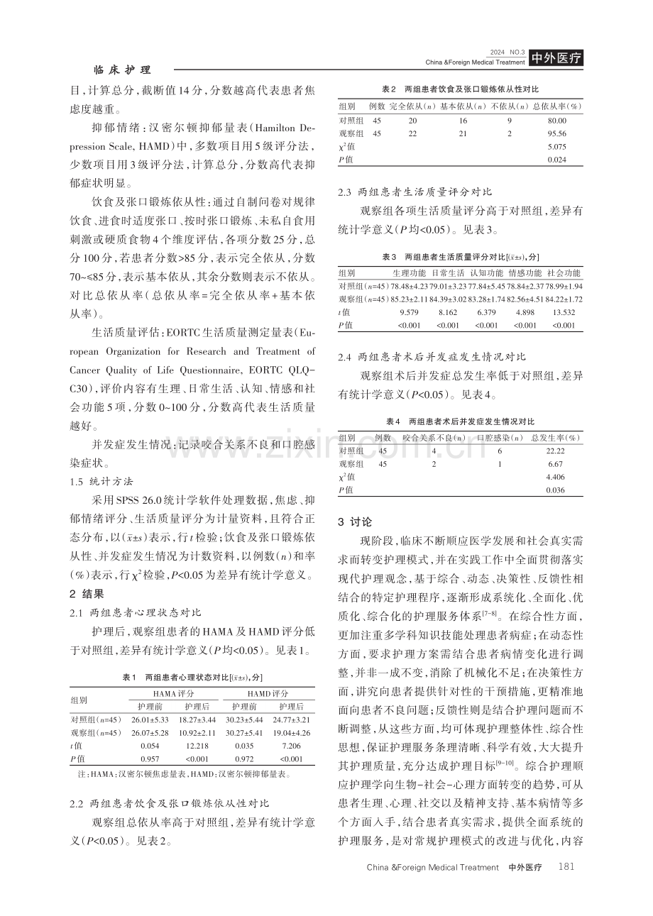 综合护理对颌面肿瘤及骨折术后患者饮食及张口锻炼依从性的影响分析.pdf_第3页