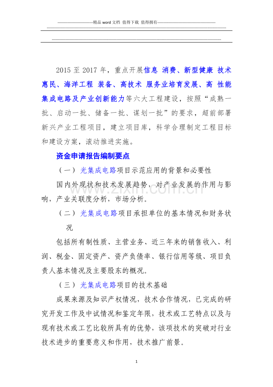 新兴产业重大工程包--光集成电路项目资金申请报告.doc_第2页