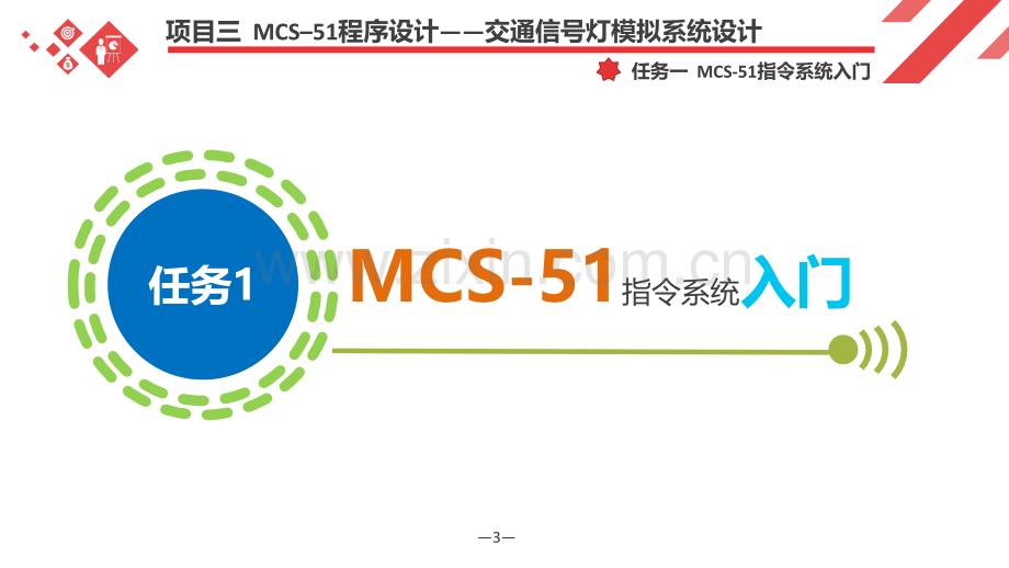 《单片机原理及应用》项目三--MCS–51程序设计——交通信号灯模拟系统设计.pptx_第3页