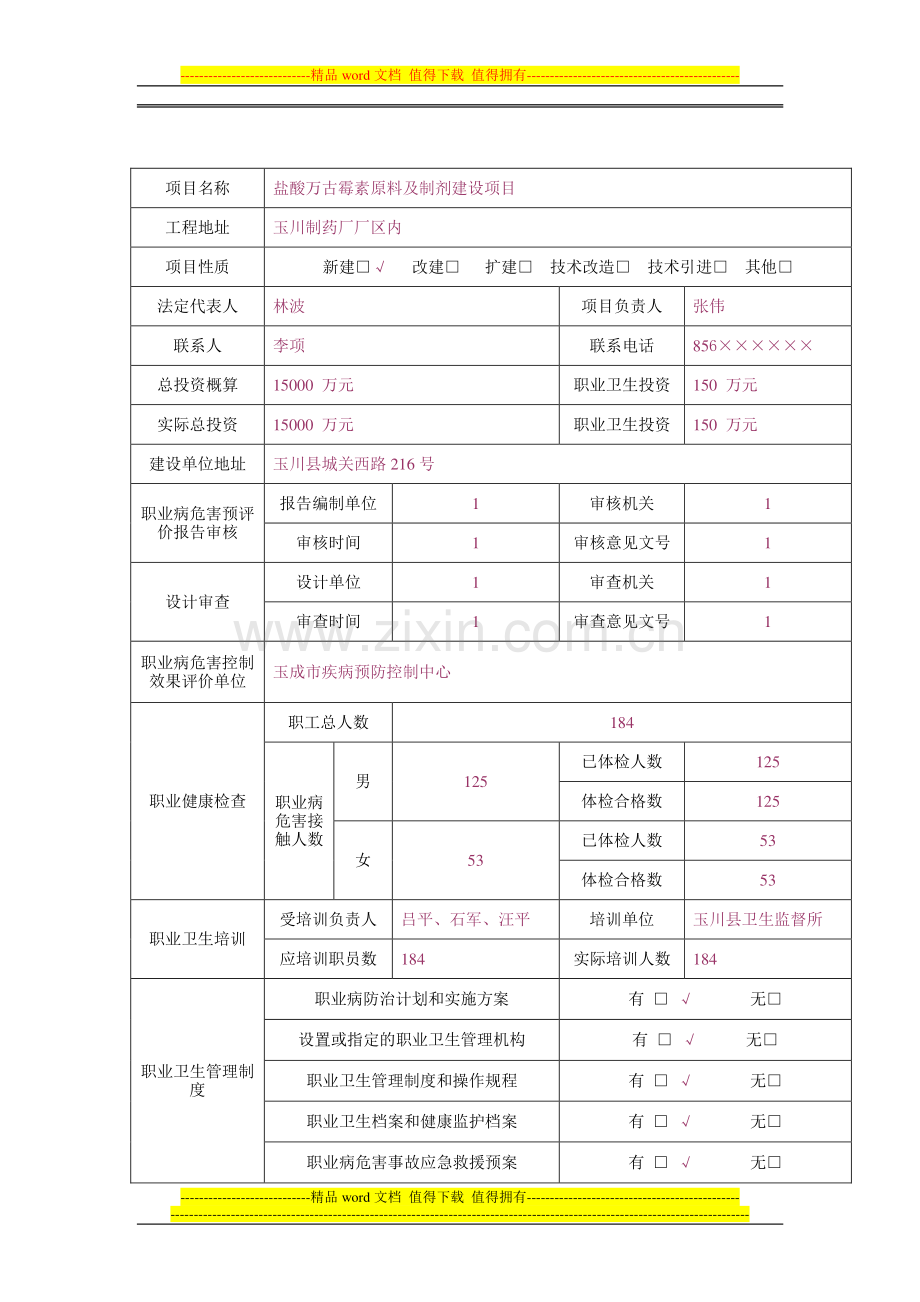 建设项目职业病防护设施竣工验收申请书.doc_第2页