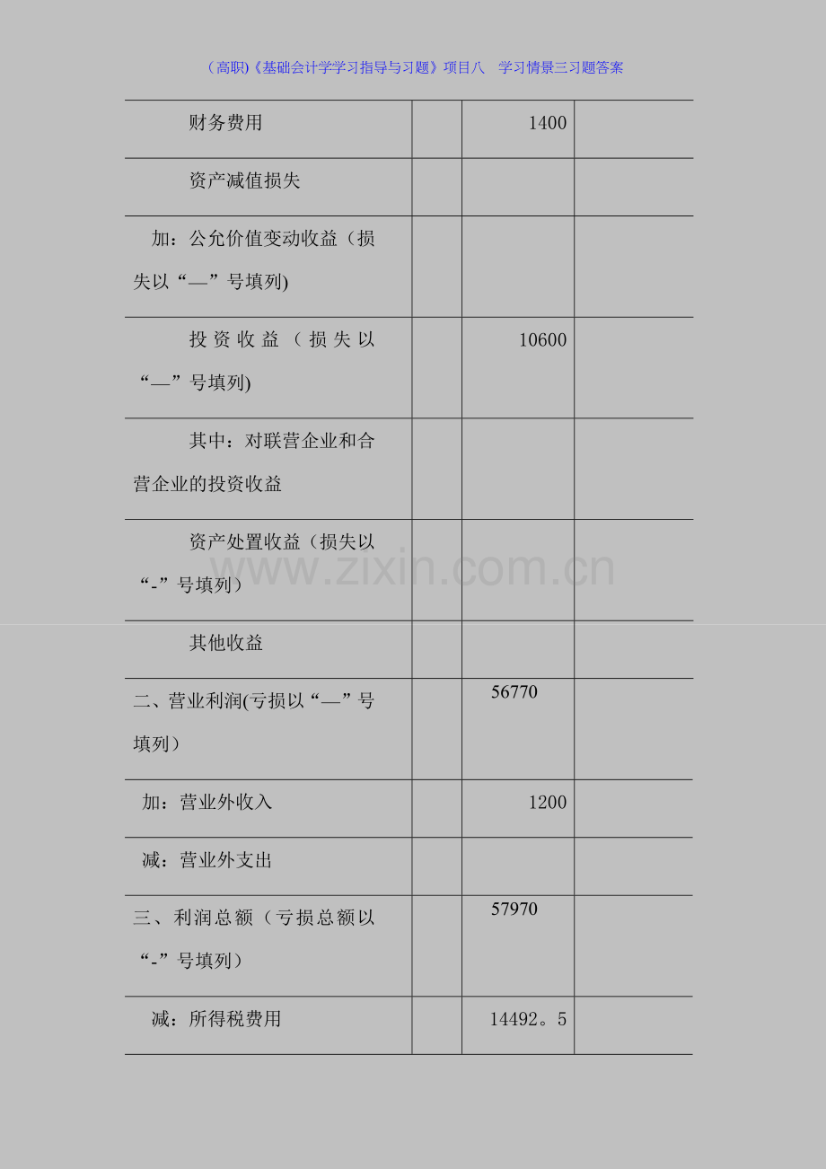 (高职)《基础会计学学习指导与习题》项目八--学习情景三习题答案.docx_第3页