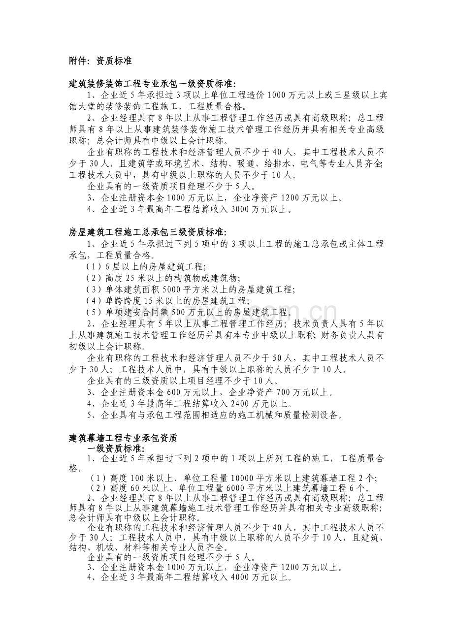 建筑装修装饰工程专业承包一级资质标准.doc_第1页