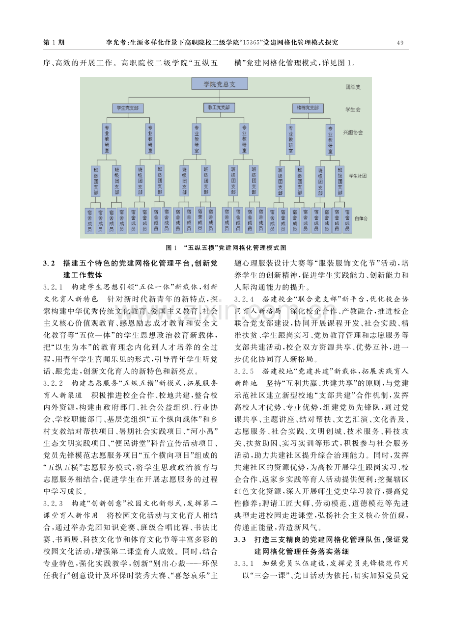 生源多样化背景下高职院校二级学院“15365”党建网格化管理模式探究.pdf_第3页