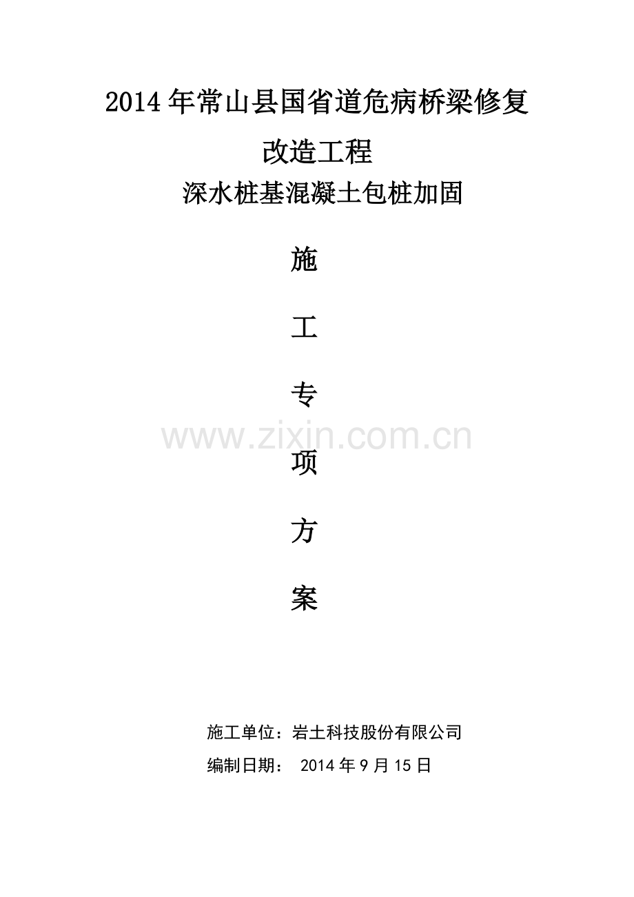 深水桩基加固施工方案.doc_第1页