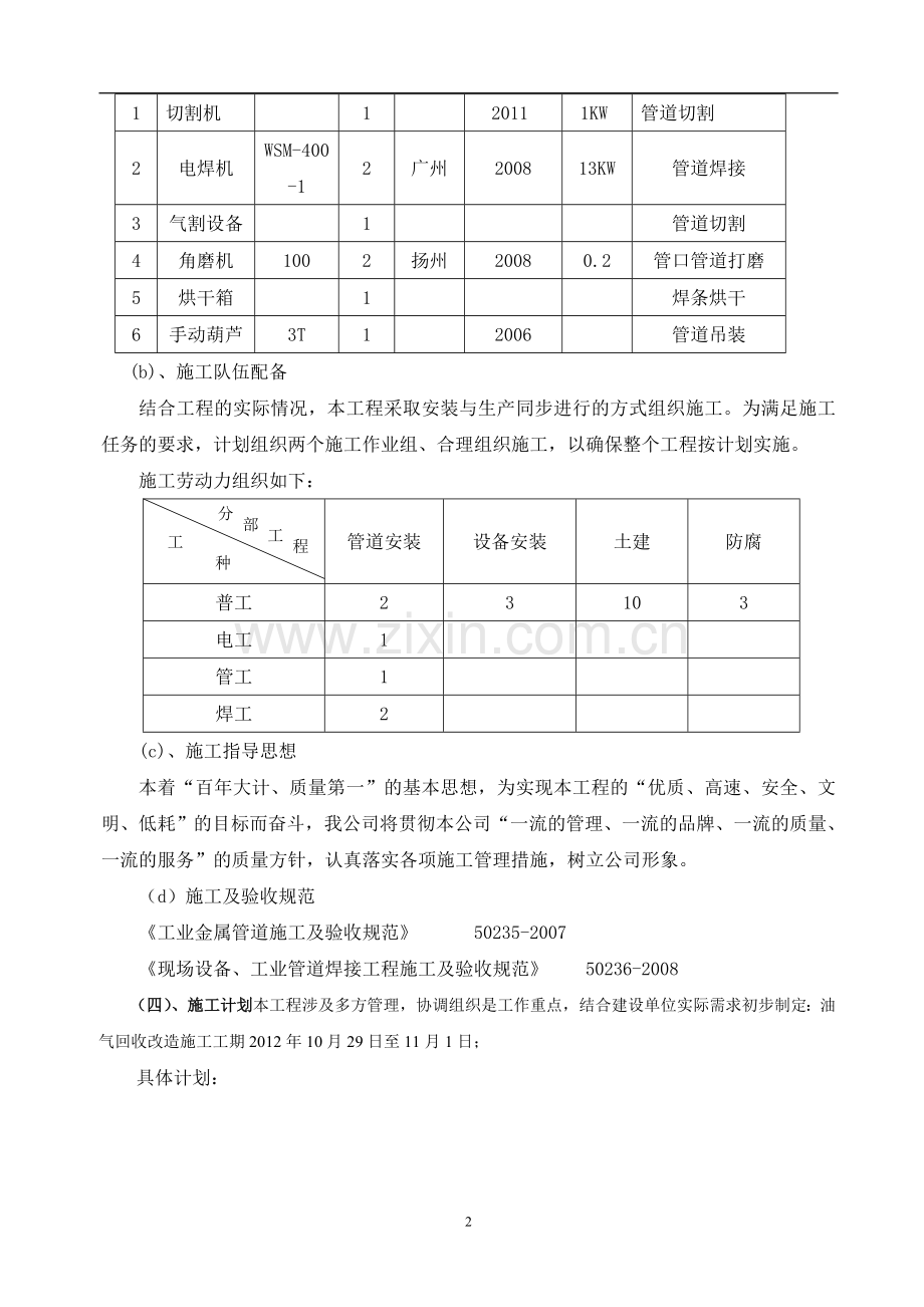 沈阳-黄山路加油站工艺管道施工方案.doc_第2页