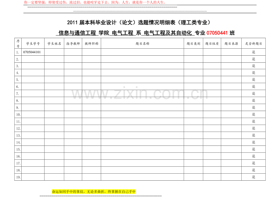 电气工程及其自动化专业-毕业设计题目明细统计表[2].doc_第1页