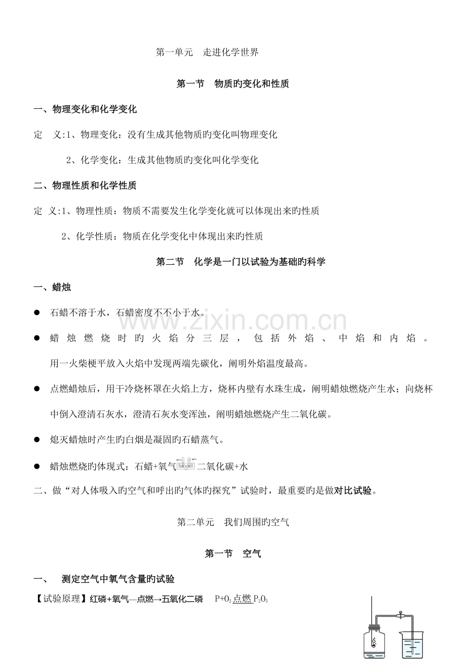 2023年人教版九年级化学全册笔记.doc_第1页