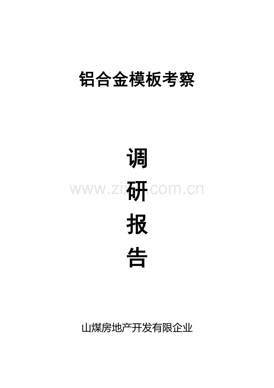 铝模板项目调研报告.docx_第1页