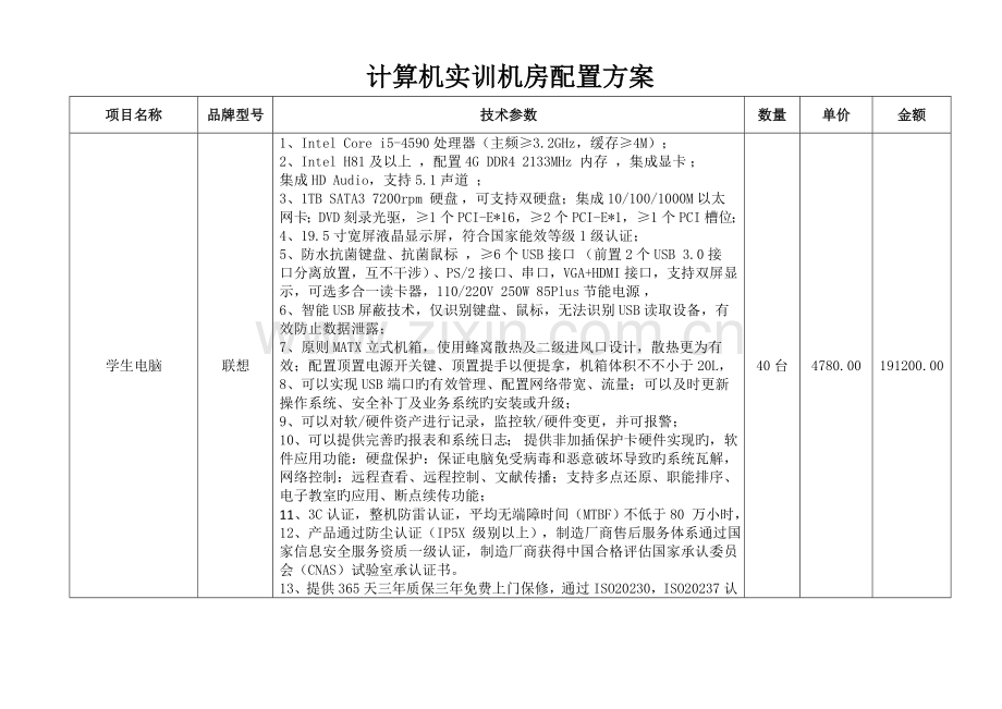 计算机实训机房配置方案分析.doc_第1页