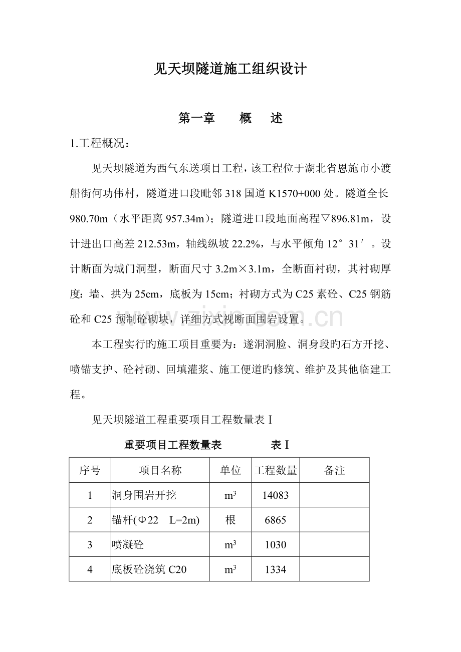 见天坝隧道施工组织设计剖析.doc_第1页