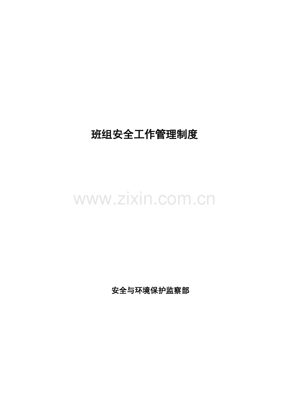 火电厂班组安全工作管理制度.docx_第1页