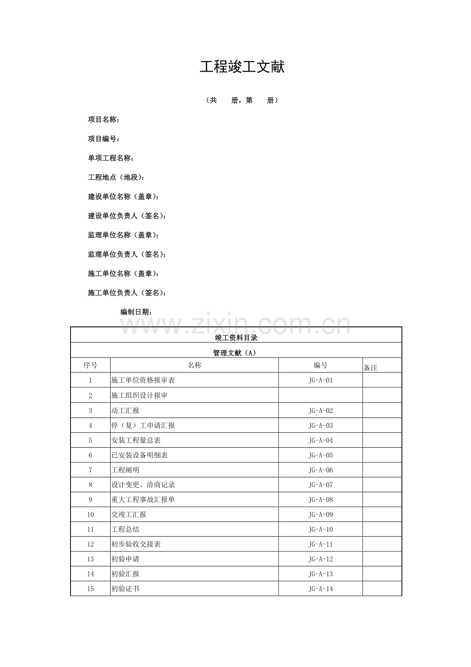 通信工程竣工资料-模板模板.doc_第1页