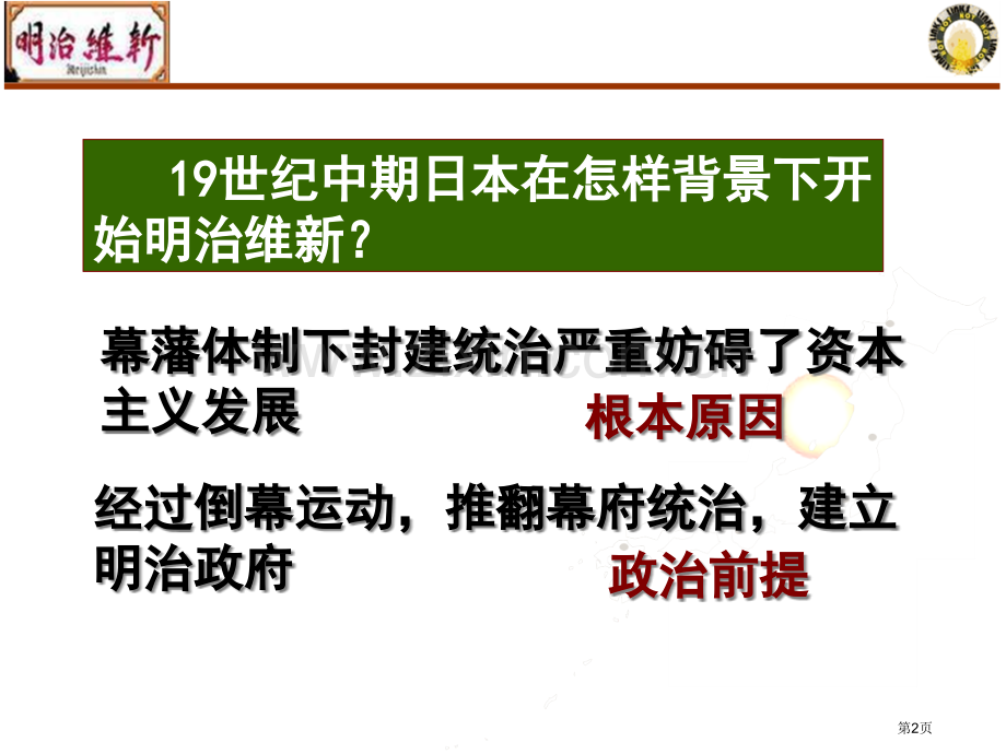 高中历史选修一第八单元第3课明治维新优秀市公开课一等奖省优质课赛课一等奖课件.pptx_第2页