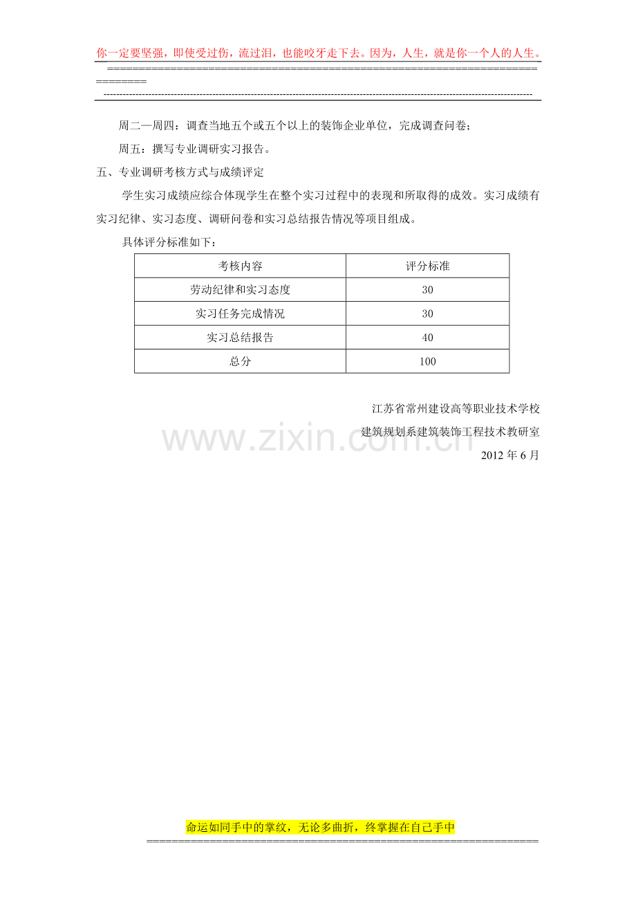 建筑装饰工程技术专业学生专业调研任务书-Z11.doc_第2页