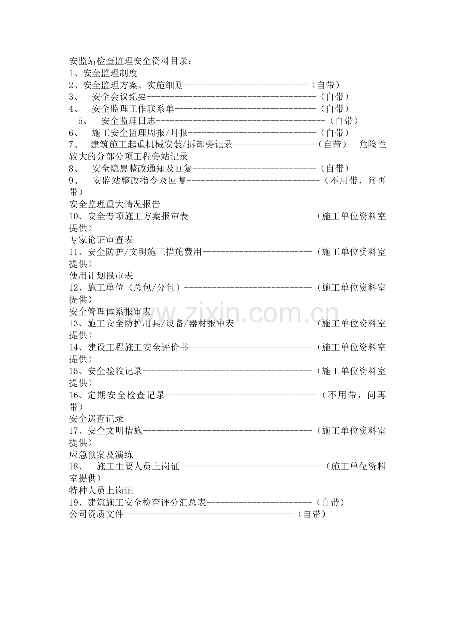 安全监理资料目录.doc_第1页