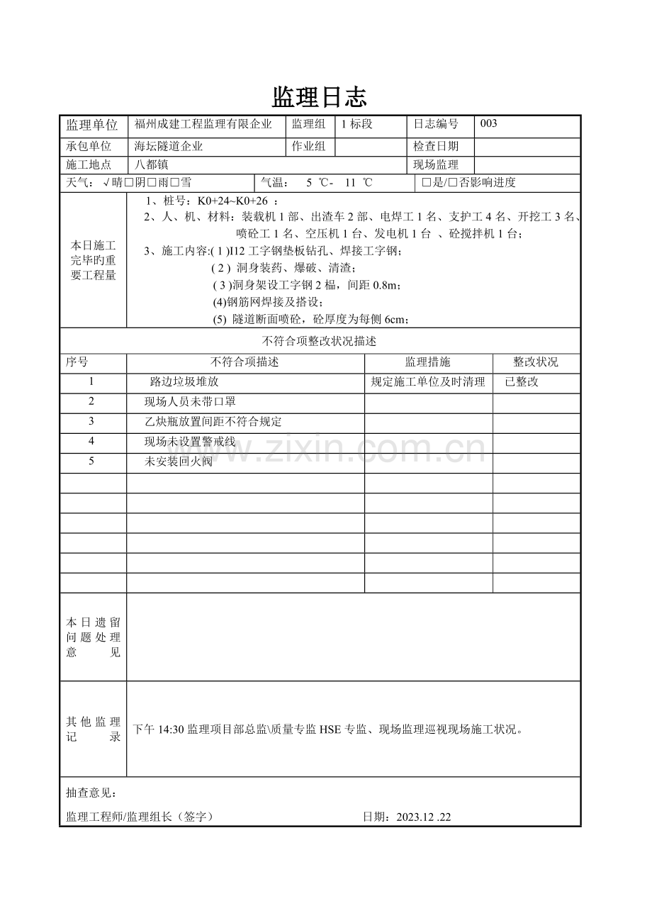 隧道工程监理日志.doc_第3页