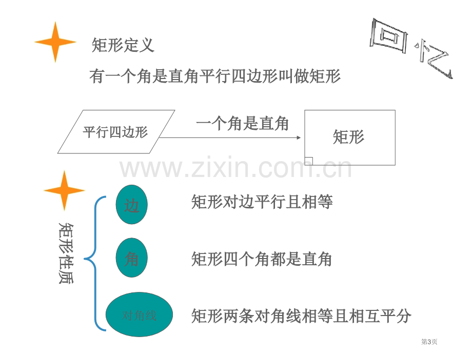 矩形教育课件矩形的判定市名师优质课比赛一等奖市公开课获奖课件.pptx_第3页