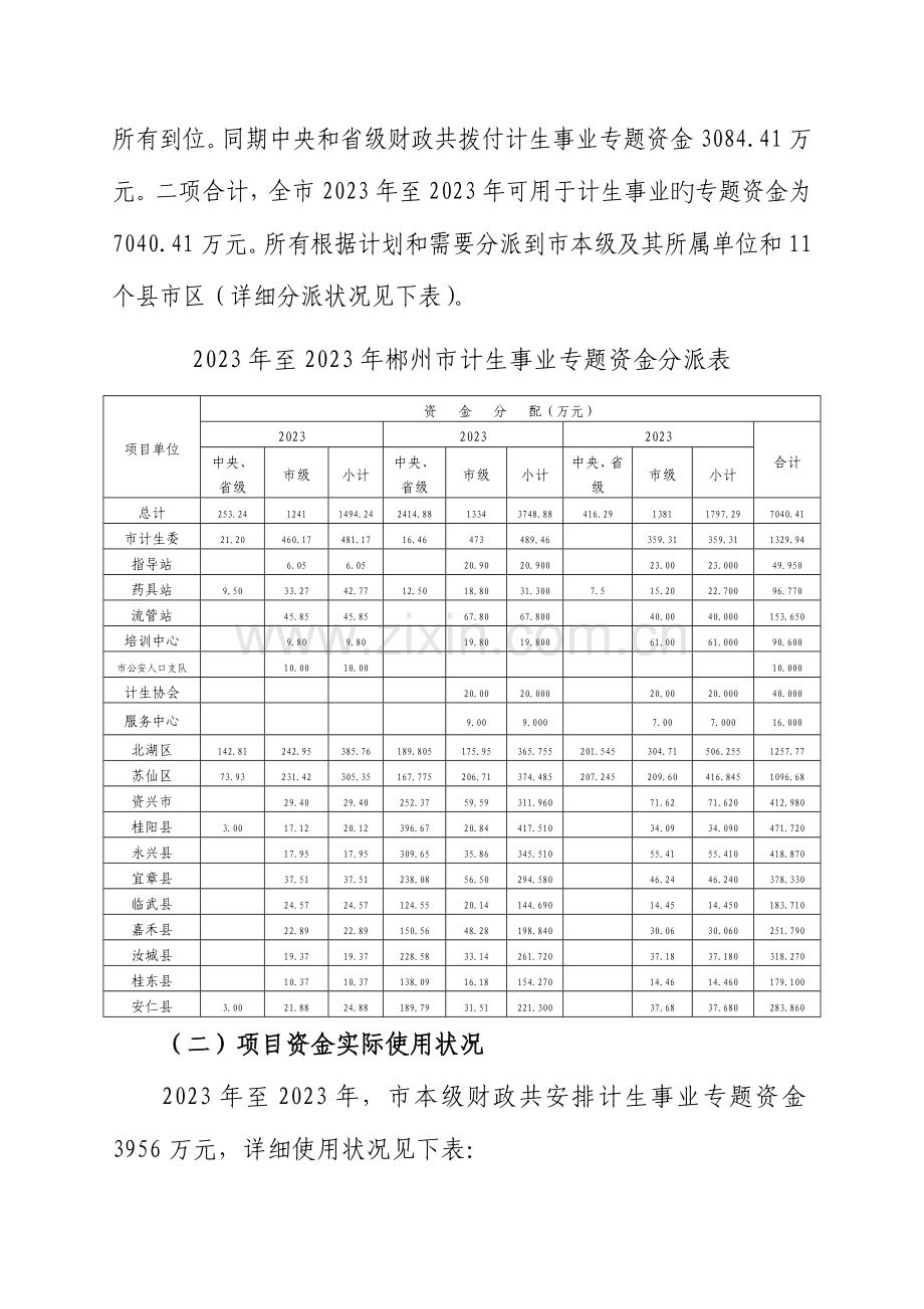 郴州本级计生事业专项资金绩效评价报告.doc_第3页