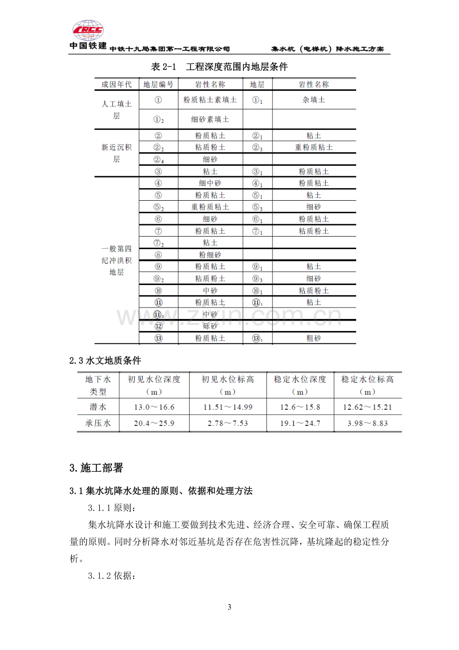 集水坑、电梯坑降水施工方案.doc_第3页