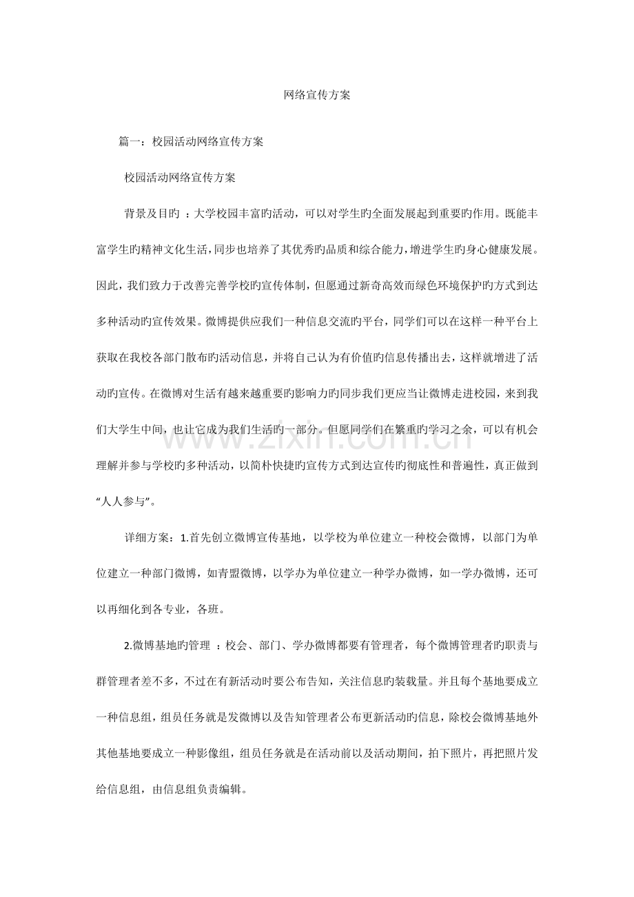 网络宣传方案.docx_第1页